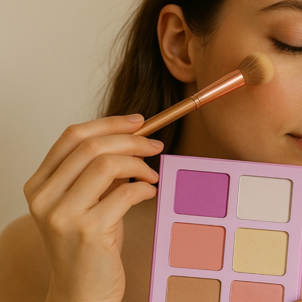 OKALAN Glowing Palette Makeup 6 Colors Case Purple